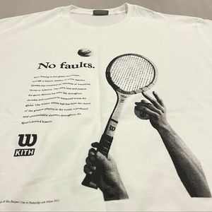 Kith x Wilson No Faults Tee - White Size XXL. Brand New
